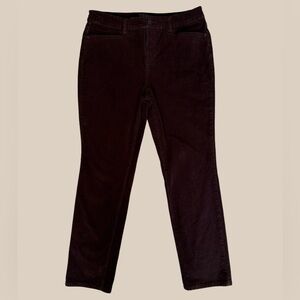 Talbots Simply Flattering Straight Brown Corduroy Pants SZ 12 Academia Preppy